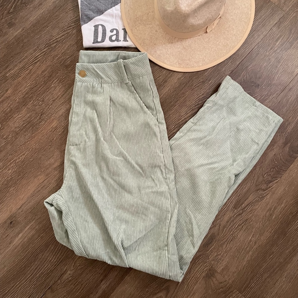 Mint Green Corduroys